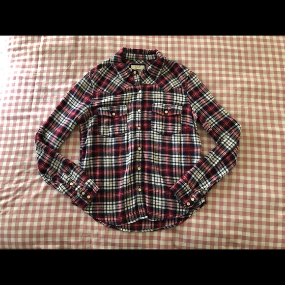 Red and Navy Plaid Shirt - Picture 1 of 2
